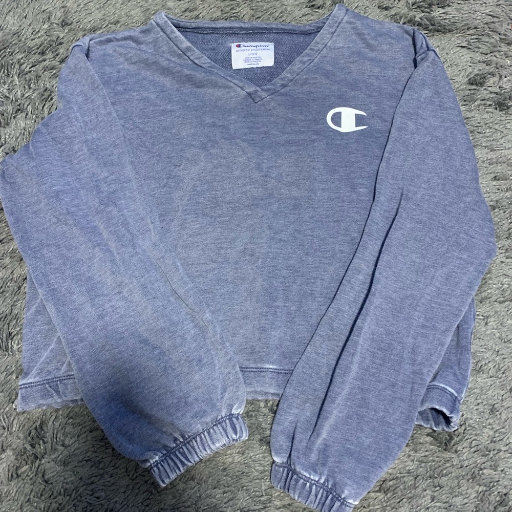cropped champion v neck crew